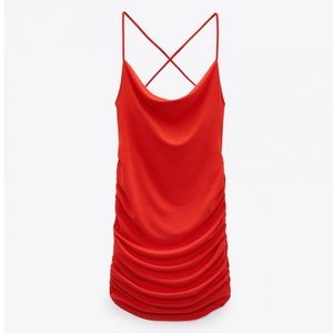 Red Zara Cowl neck Dress